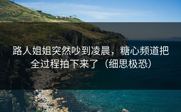 路人姐姐突然吵到凌晨，糖心频道把全过程拍下来了（细思极恐）