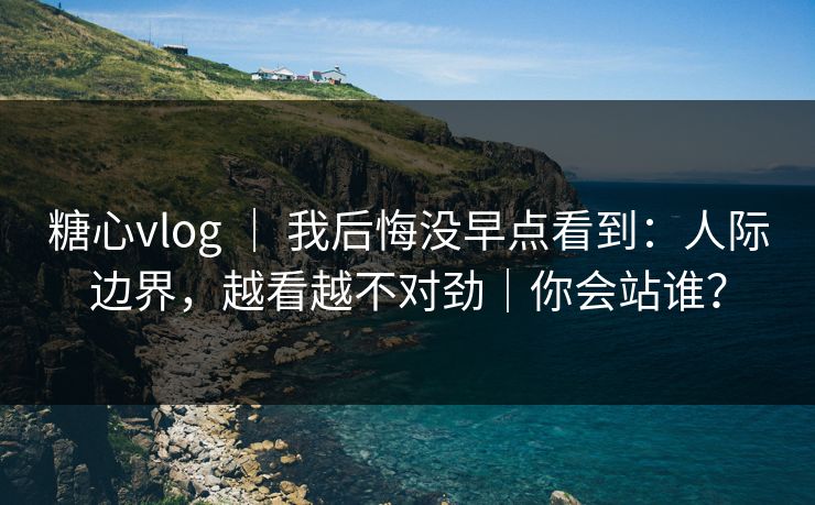 糖心vlog ｜ 我后悔没早点看到：人际边界，越看越不对劲｜你会站谁？
