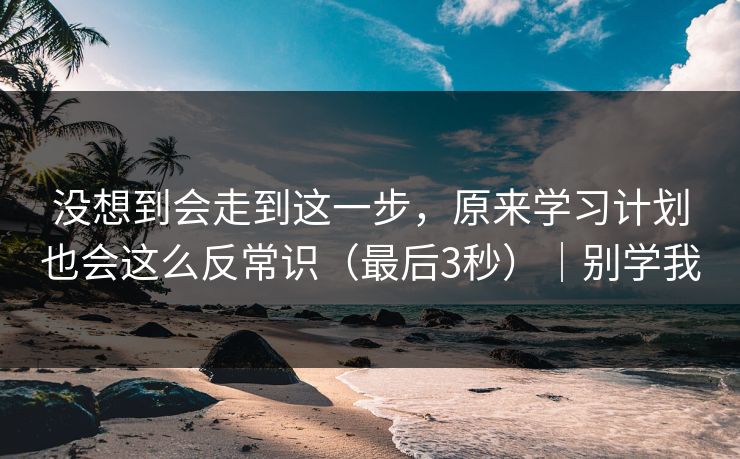 没想到会走到这一步,原来学习计划也会这么反常识(最后3秒)|别学我 没想到会走到这一步,原来学习计划也会这么反常识(最后3秒)|别学我