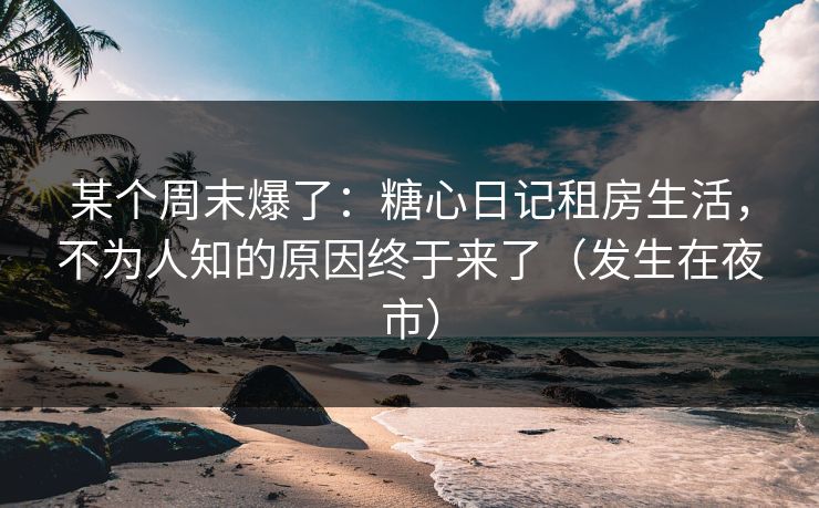 某个周末爆了:糖心日记租房生活,不为人知的原因终于来了(发生在夜市)