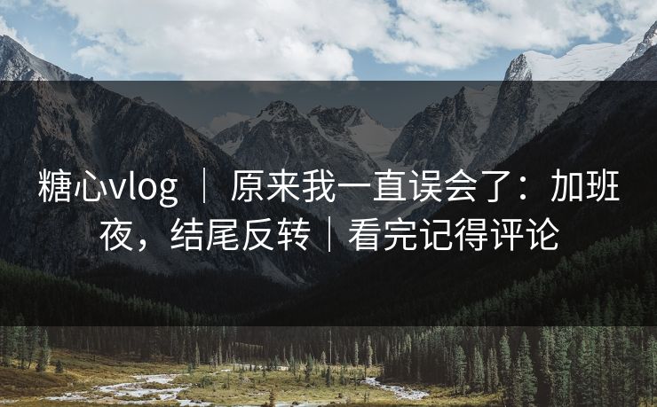 糖心vlog ｜ 原来我一直误会了：加班夜，结尾反转｜看完记得评论