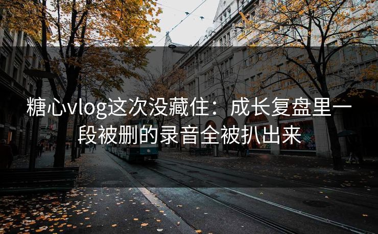 糖心vlog这次没藏住：成长复盘里一段被删的录音全被扒出来