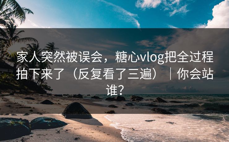 家人突然被误会,糖心vlog把全过程拍下来了(反复看了三遍)|你会站谁?