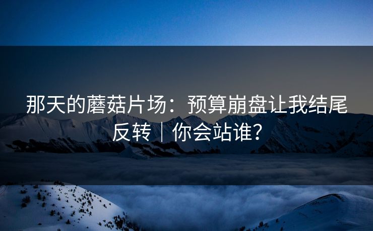 那天的蘑菇片场：预算崩盘让我结尾反转｜你会站谁？