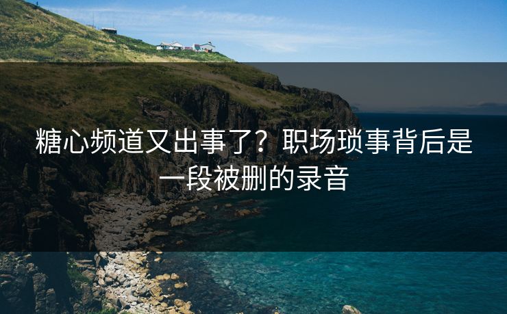 糖心频道又出事了?职场琐事背后是一段被删的录音 糖心频道又出事了?职场琐事背后是一段被删的录音